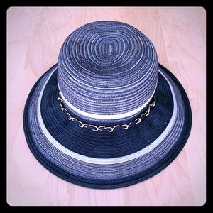 Parkhurst Black Beige Wide Brim Sun Hat